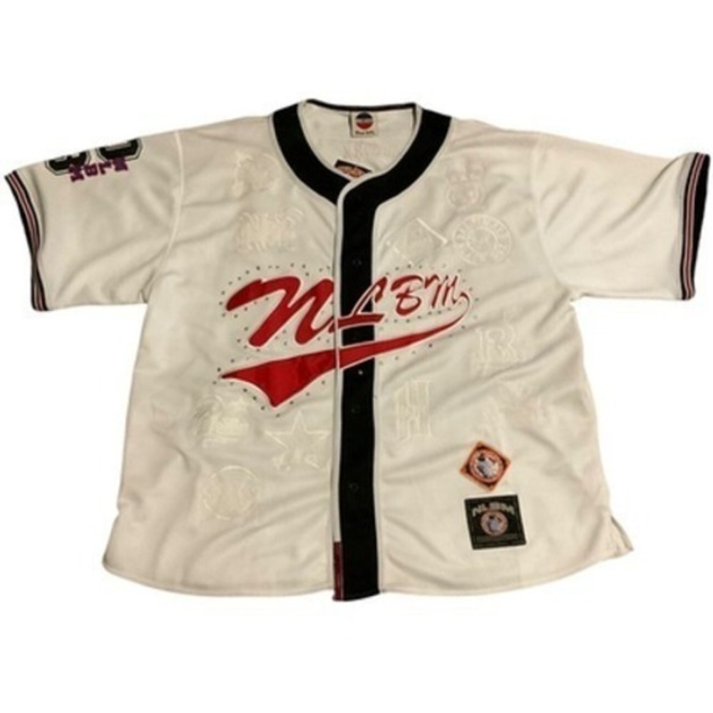 Negro Leagues Baseball Museum‎ Jersey NLBM J-HEAD White Rhinestone Mens 4XL NEW